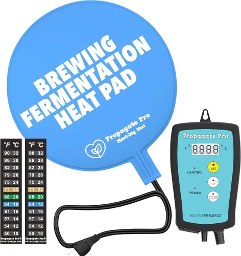 Miniatura 9 de Almohadilla de calor de elaboración y fermentación para cerveza casera y fermentación de vino 120 VCA 12 o 25 vatios Estera de calefacción: seguro