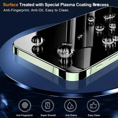 Miniatura 4 de QHOHQ Paquete de 3 protectores de pantalla para iPhone 15 Plus [6.7 pulgadas] con 3 protectores de lente de cámara, película de vidrio templado