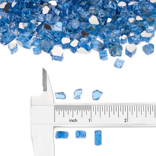 Miniatura 61 de Stanbroil - Vidrio de fuego de 10 libras – Cristal de fuego templado reflectante de 1/2 pulgada para chimenea de hoguera, azul Pacífico reflectante