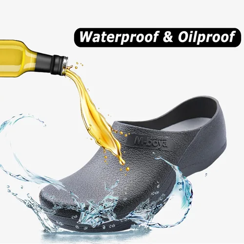 Miniatura 4 de FLIOZY Zapatos de chef para hombre, antideslizantes, impermeables, zapatos de trabajo para enfermería, zapatos de jardín para hospital, jardín