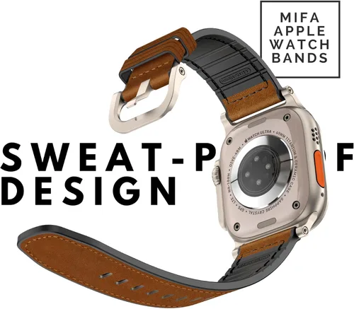 Miniatura 5 de Compatible con Apple Watch Band de 1.929 in 1.811 in 1.772 in 1.732 in 1.654 in, correas híbridas de silicona Mifa para hombres y mujeres, correa