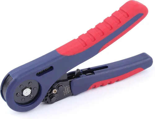 Miniatura 8 de Herramienta de crimpado de virola de alambre para AWG28-10, mini HSC8 6-4A autoajustable con trinquete para terminales de cables y fundas