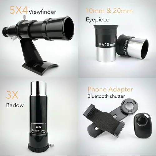 Miniatura 6 de Telescopio SpectrumOI para niños y adultos, regalo de astronomía, refractor de apertura de 2.362 in con bolsa de transporte y soporte para teléfono