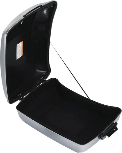 Miniatura 2 de TCT-MOTORPARTS Atlas Silver Metálico Maletero de Viaje Modificado con Respaldo y Montaje en Rack Adecuado para Harley Touring 14-25 Street Glide