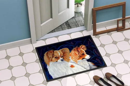 Miniatura 4 de Caroline's Treasures 7241MAT Papillon - Felpudo de 18 x 27 pulgadas, para interiores y exteriores, para entrada, antideslizante, lavable, de pelo