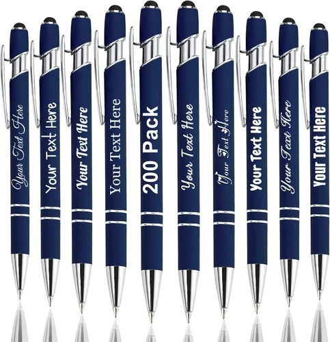 Miniatura 66 de Hasta 300 bolígrafos personalizados a granel con nombre personalizado con grabado gratis, puntas de lápiz capacitivo grabado, bolígrafo