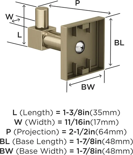 Miniatura 6 de Amerock BH36070BBZ Gancho individual para bata de champán dorado Toallero de 1-7/8 pulgadas (1.890 in) de longitud Appoint Gancho