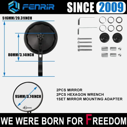Miniatura 5 de FENRIR Espejo de motocicleta con adaptador para Z900RS Z650RS Vulcan S Eliminator ZRX1100 ZRX1200 Z400 Z500 Z750 Z800 Z900 Z1000 ZH2 Ninja400