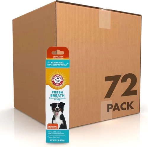 Miniatura 8 de Arm & Hammer Pasta de dientes enzimática de aliento fresco para perros, sabor a vainilla y jengibre, bicarbonato de sodio, gel dental que elimina