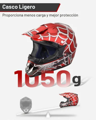 Miniatura 2 de OUMURS DOT Casco para bicicleta de tierra para jóvenes para niños y niñas de 5 a 14 años, de cuatro ruedas, motocross, BMX, MX, UTV, moto de nieve