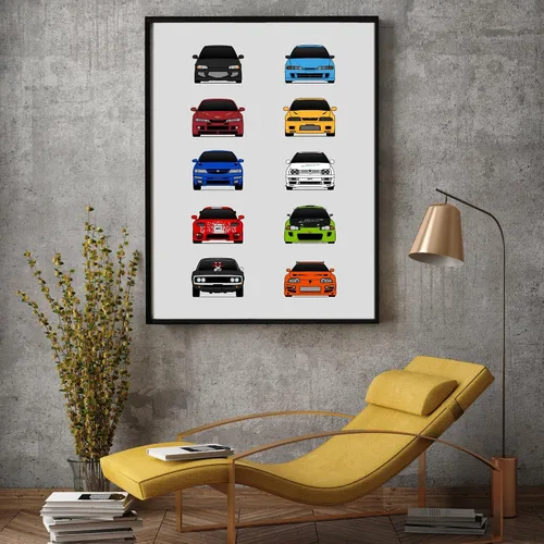 Miniatura 4 de Custom Car Posters Póster hecho a mano compatible con Fast and the Furious y la impresión de Best Cars Dominic Toretto Brian O'Connor – 8 x 10