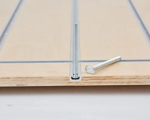 Miniatura 5 de T Track Kit de intersección de 3 pulgadas con tornillos para madera, perfil de doble corte con orificios de montaje preperforados, carpintería