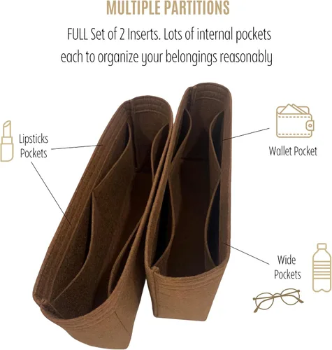 Miniatura 5 de Divitize Purse Organizer for Peekaboo Bag Insert, Peekaboo Bag Organizer, Iconic Essentially Peekaboo Medium Insert, 2mm Felt Snug Sturdy Set of 2