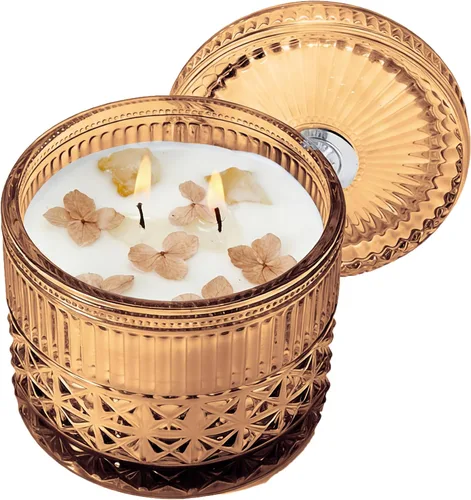 Miniatura 11 de Vela de Rosa Silvestre, Velas de Regalo para el Día de la Madre para Mujeres, Vela de Lujo en Frasco para Aromatizar el Hogar, Cera de Soja Natural