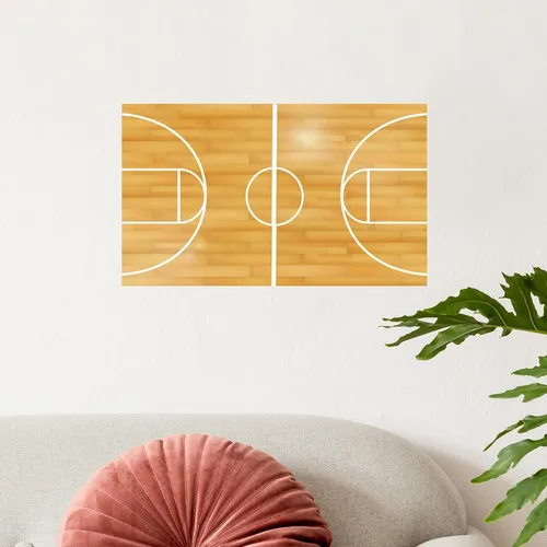 Miniatura 3 de CafePress Vinilo adhesivo de pared para cancha de baloncesto de 20 x 12 pulgadas, vinilo reutilizable