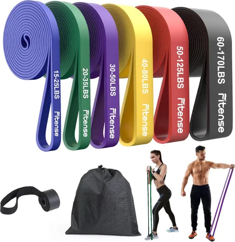 Miniatura 11 de Fitense Resistance Bands Set - Pull Up Bands for Men Women, Exercise Bands Resistance with Door Anchor, Training Poster & Pouch for Body Stretching