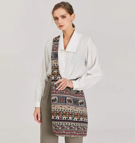 Miniatura 211 de Bolsa de hombro para mujer, de lona en estilo hippie/bohemio para llevar cruzada al hombro, disponible en diferentes colores y estampados
