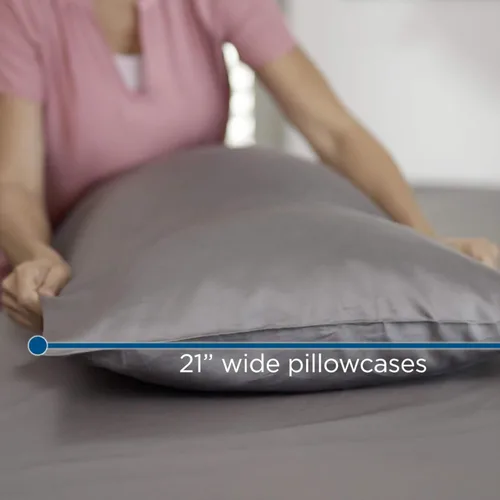 Miniatura 4 de Sábanas MyPillow Giza Dreams, 100% algodón egipcio Giza certificado, bolsillo profundo, tejido de satén [Individual, Azul Verde Floral]