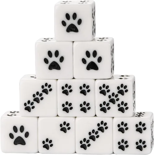 Juego de 10 dados D6 de 16 mm, juego de dados blancos de 6 lados para juegos de mesa RPG A-white