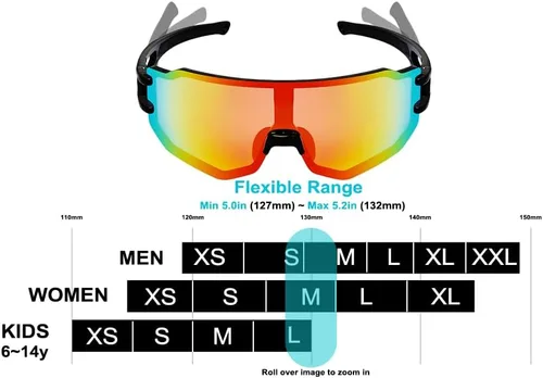 Miniatura 3 de azuza Paquete de 3 lentes de sol polarizados para niños, jóvenes, de béisbol, ligeros, TR90, marco UV400, deportes, ciclismo, para niños y niñas