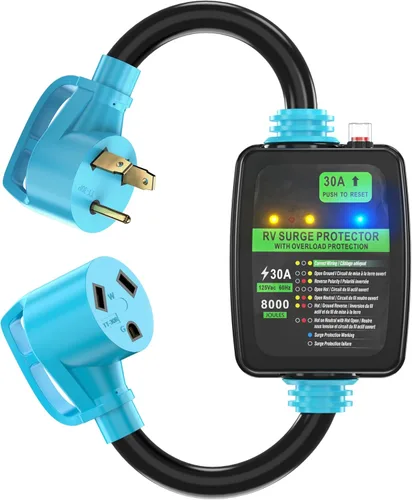 Miniatura 11 de CircleCord Cable adaptador de caravana de 50 Amp a 15 Amp, macho 5-15P a hembra 14-50R de alimentación eléctrica Dogbone, STW resistente de calibre