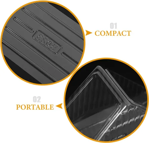 Miniatura 4 de Cabilock Caja de sándwich triangular de 5.90 x 3.34 x 3.14 pulgadas, recipiente de plástico transparente con tapa transparente para sándwiches
