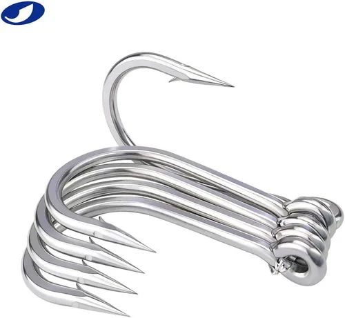 Miniatura 5 de OCEAN CAT Anzuelo de pesca clásico de acero inoxidable con púas de punto de desplazamiento de pulpo, círculo, anzuelos de pesca para pesca de agua