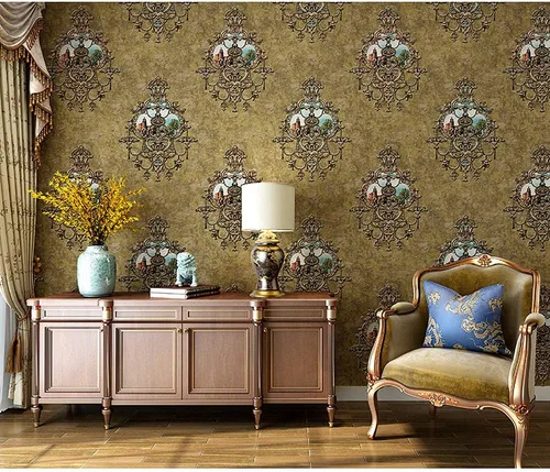 Miniatura 6 de Blooming Wall - Papel pintado de damascos vintage texturizado con patrón floral para recubrimientos de paredes, 57 pies cuadrados/rollo
