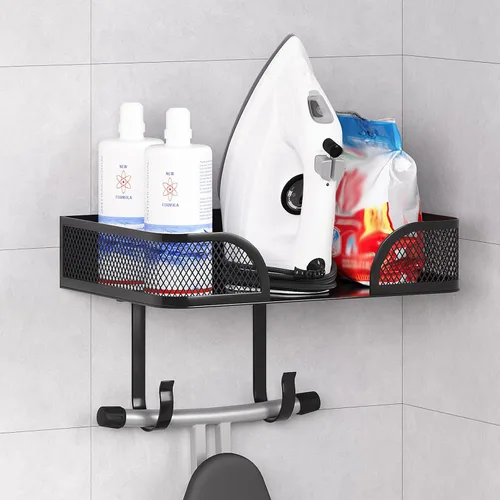 Miniatura 9 de Soporte de pared para tabla de planchar, colgador de metal para tabla de planchar, soporte de hierro y hierro en forma de T/V, decoración de cuarto