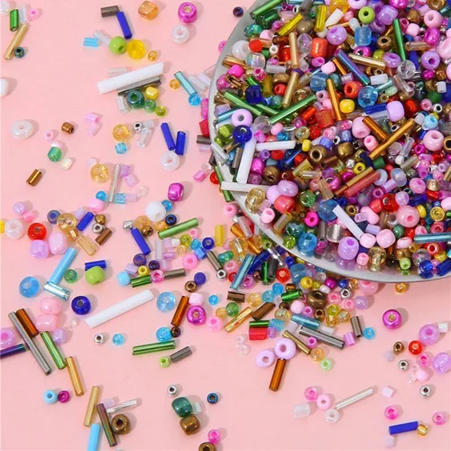Miniatura 6 de 1000 cuentas de semillas de vidrio mixto, 0.059-0.177 in, tubo azul, cuentas espaciadoras de semillas de vidrio sueltas para fabricación de joyas