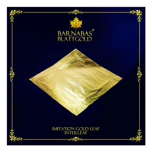 Miniatura 16 de Barnabas Blattgold Hoja de oro de imitación, hojas sueltas [25 hojas, 5.5 pulgadas], hoja de lámina de metal para pintura, arte y manualidades