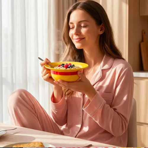 Miniatura 3 de shiningsoul Juego de Tazón de Cerámica Estilo Anime Sombrero de Paja Ramen, Tenedor y Cuchara de Acero Inoxidable Martilleado, Buen Regalo Ideal