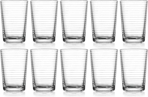 Miniatura 8 de Glaver's Vasos de jugo de 7 oz. Juego de 10 vasos de vidrio – Vasos de agua para bebidas para el hogar y bar, agua, cócteles, té helado. Apto