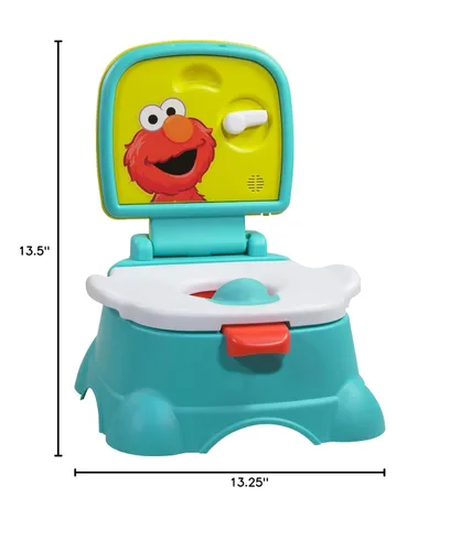 Miniatura 11 de Sesame Street Elmo Hooray - Asiento de inodoro y taburete 3 en 1 para entrenamiento para ir al baño, diseño fácil de limpiar con manija de descarga