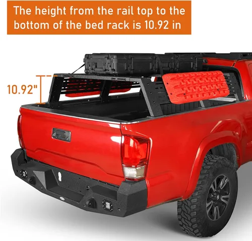 Miniatura 5 de Hooke Road - Barra de cama alta de 12.2" para camionetas de tamaño completo con rieles de cama - Compatible con Toyota Tundra 07-23 y Toyota Tacoma