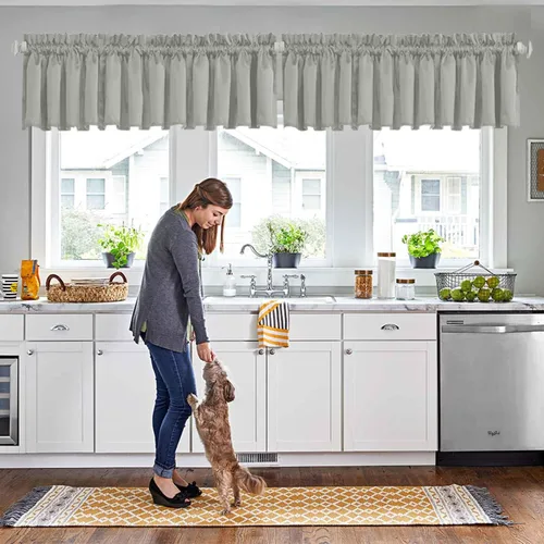 Miniatura 23 de Cortinas de cocina negras Ladity - 2 paneles de cortinas cortas opacas, 36 pulgadas, privacidad, niveles de café, cortinas de granja para ventana