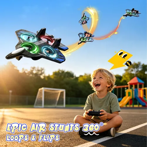 Miniatura 5 de Foam Remote Control Airplanes, RC Planes with Light, RC Airplane Fighter Jet for Kids Adults 8-16, 360° Flip, Stunt Roll, Drones for Kids 8-12