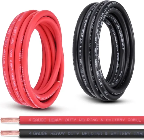 Miniatura 33 de Cable de Batería Calibre 2/0, 10 Pies Rojo + 10 Pies Negro 2/0 AWG Cable de Alambre de Soldadura de Cobre Puro, para Automotriz, Batería, Solar