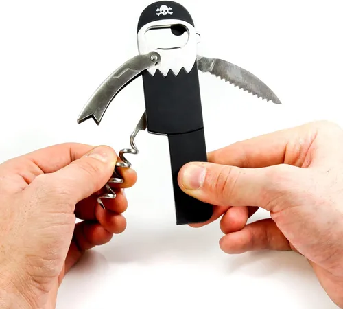 Miniatura 4 de Suck UK Abrebotellas Pirata Abridor de Vino Pirata Llavero Sacacorchos Sacacorchos Pirata sin Piernas Regalos Divertidos para Bartender