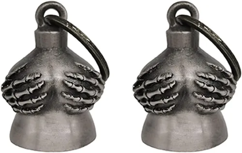 Miniatura 5 de 【Paquete de 2】 Campanas de motocicleta para motociclista Guardián de montar campanas con colgador, accesorio de motocicleta o llavero para buena