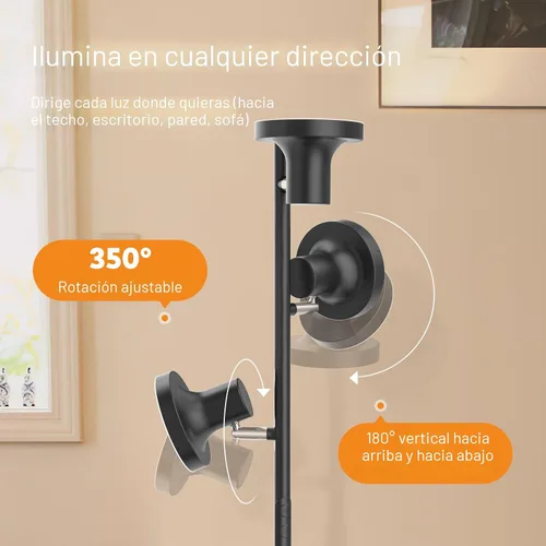 Miniatura 4 de SIBRILLE Lámpara de pie LED de árbol de 36W, lámpara de pie ajustable moderna con control remoto y táctil, 4 temperaturas de color, 3 lámparas