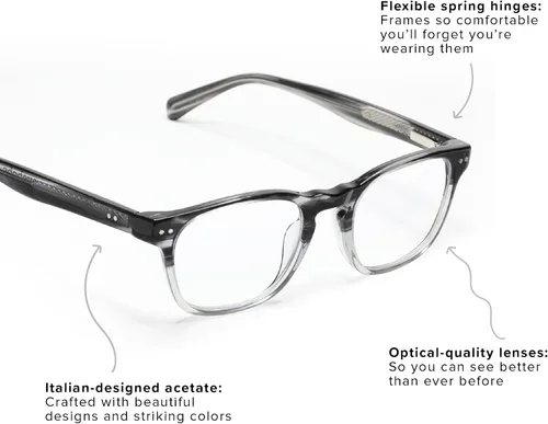 Miniatura 3 de eyebobs - Old Sport Gafas de lectura prémium para hombres y mujeres Marco rectangular Disponible en 0x - 4.0x