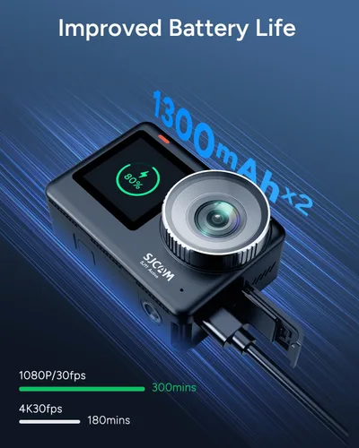 Miniatura 4 de SJCAM SJ11 Cámara de acción subacuática 4K, 5G WiFi, 154 ° FOV con HDR activo, snorkel de 30M, cámara deportiva de estabilización de 6 ejes