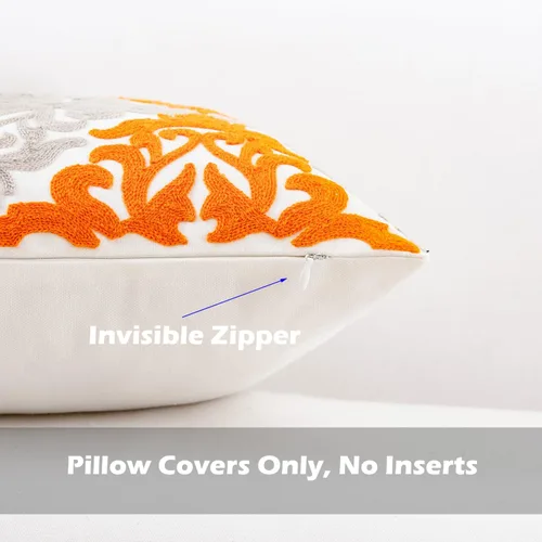Miniatura 127 de HWY 50 Fundas de almohada decorativas azul marino de 18x18 pulgadas (1 pieza), funda de cojín bordada de algodón para granja, funda de almohada