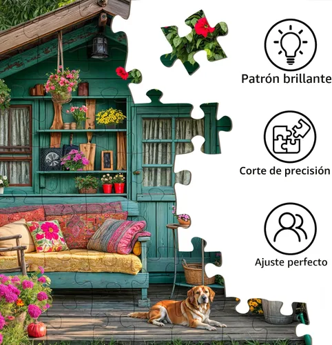 Miniatura 4 de Rompecabezas de 1000 piezas para adultos, rompecabezas de casa de flores, juego de rompecabezas familiar, entrelazado perfectamente sin polvo