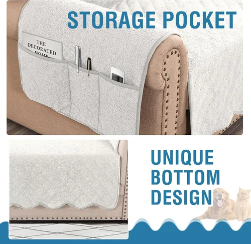 Miniatura 5 de H.VERSAILTEX Fundas acolchadas impermeables para sofá, fundas protectoras antideslizantes para sofá, fundas para perros, fundas para sofá de 3