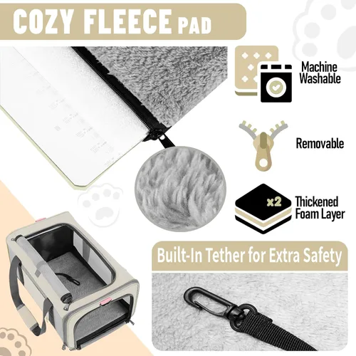 Miniatura 3 de GAPZER Transportador de mascotas para gatos grandes de 20 libras + / Transportín de lados suaves para perros pequeños de 12 libras, jaula de viaje