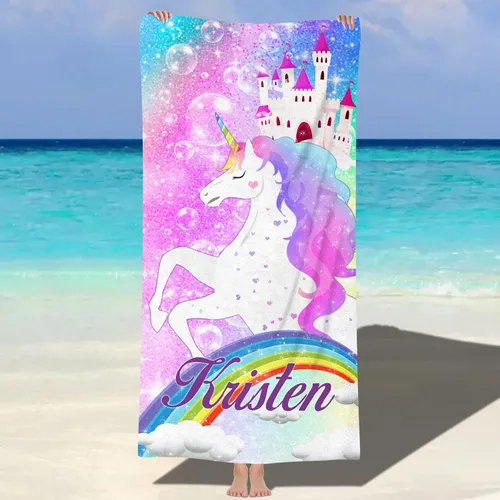 Miniatura 25 de NIBESSER Toallas de playa personalizadas con nombres para niños y adultos de microfibra, de secado rápido, personalizadas, para viajes, de playa