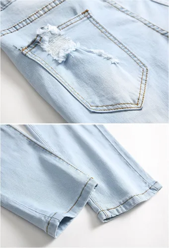 Miniatura 5 de Fredd Marshall - Pantalones de mezclilla ajustados para hombres, son elásticos y de diseño rasgado