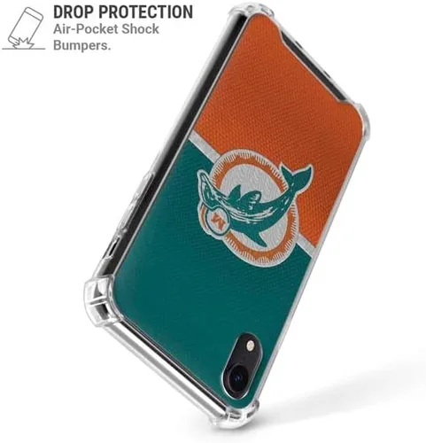 Miniatura 3 de Skinit Funda transparente compatible con iPhone XR, diseño vintage de Miami Dolphins con licencia oficial de la NFL